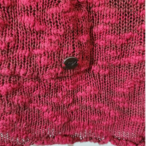 Roxy Burgundy Long Sleeve Knit Light Weight Hooded Front Pocket Sweater Medium - Picture 4 of 5